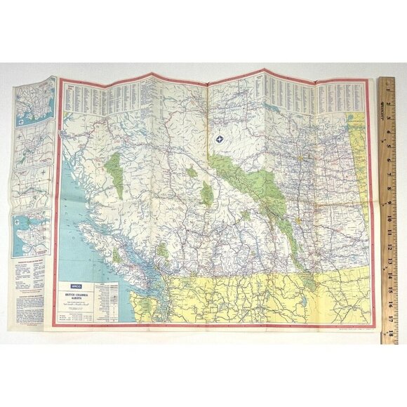 1971 ARCO Western Canada Tourism Travel Transportation Street Fold-Out MAP EUC - Picture 5 of 5